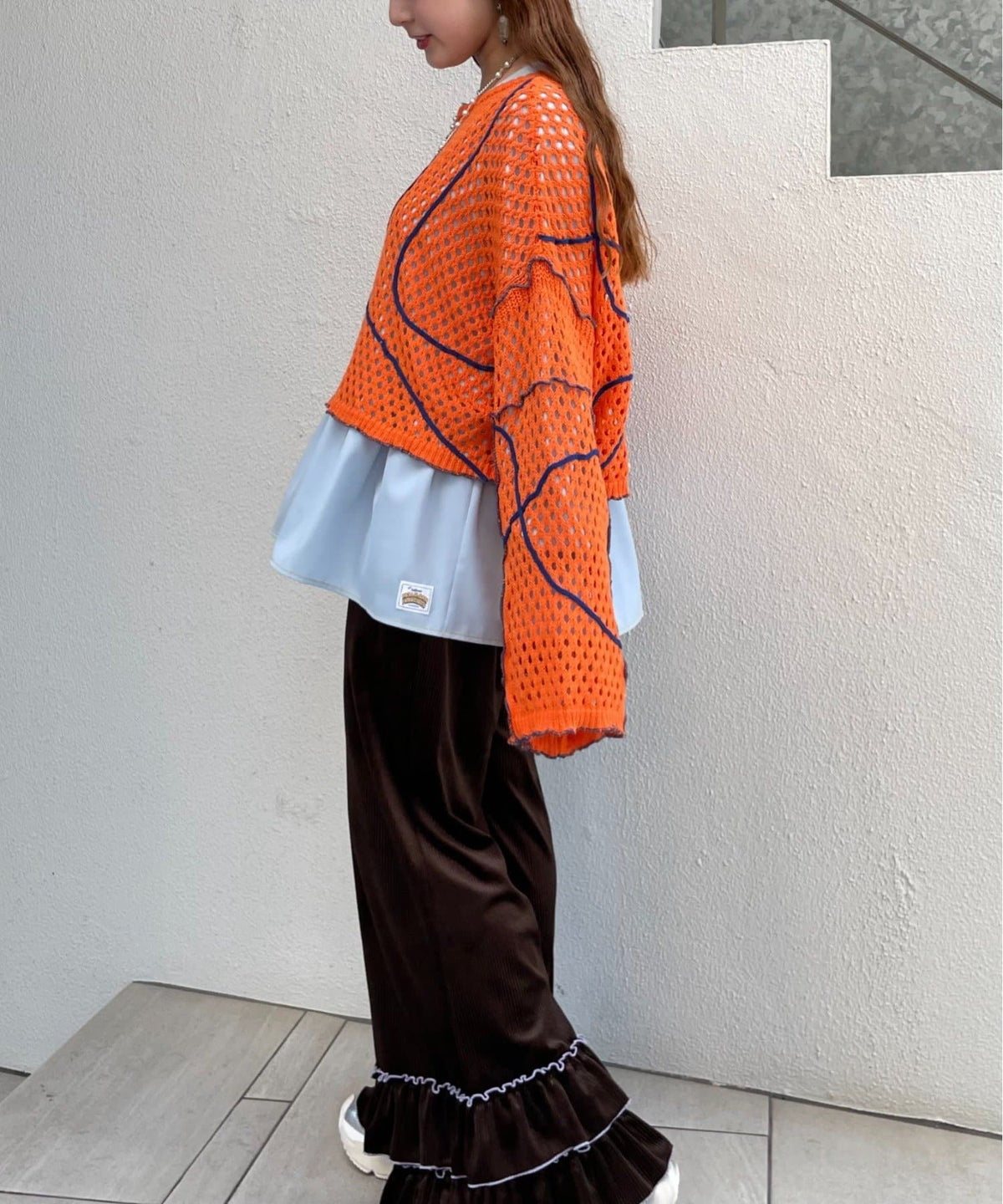 HELLO.SANFRANCISCO Wavy Mesh Ribbon Cardigan - Image 17