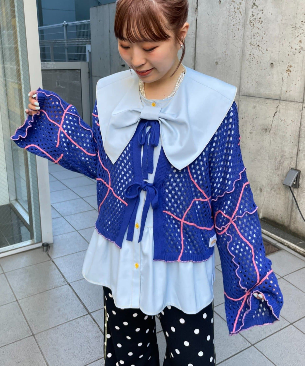 HELLO.SANFRANCISCO Wavy Mesh Ribbon Cardigan - Image 20