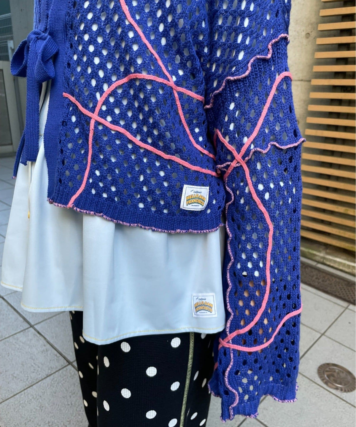 HELLO.SANFRANCISCO Wavy Mesh Ribbon Cardigan - Image 23