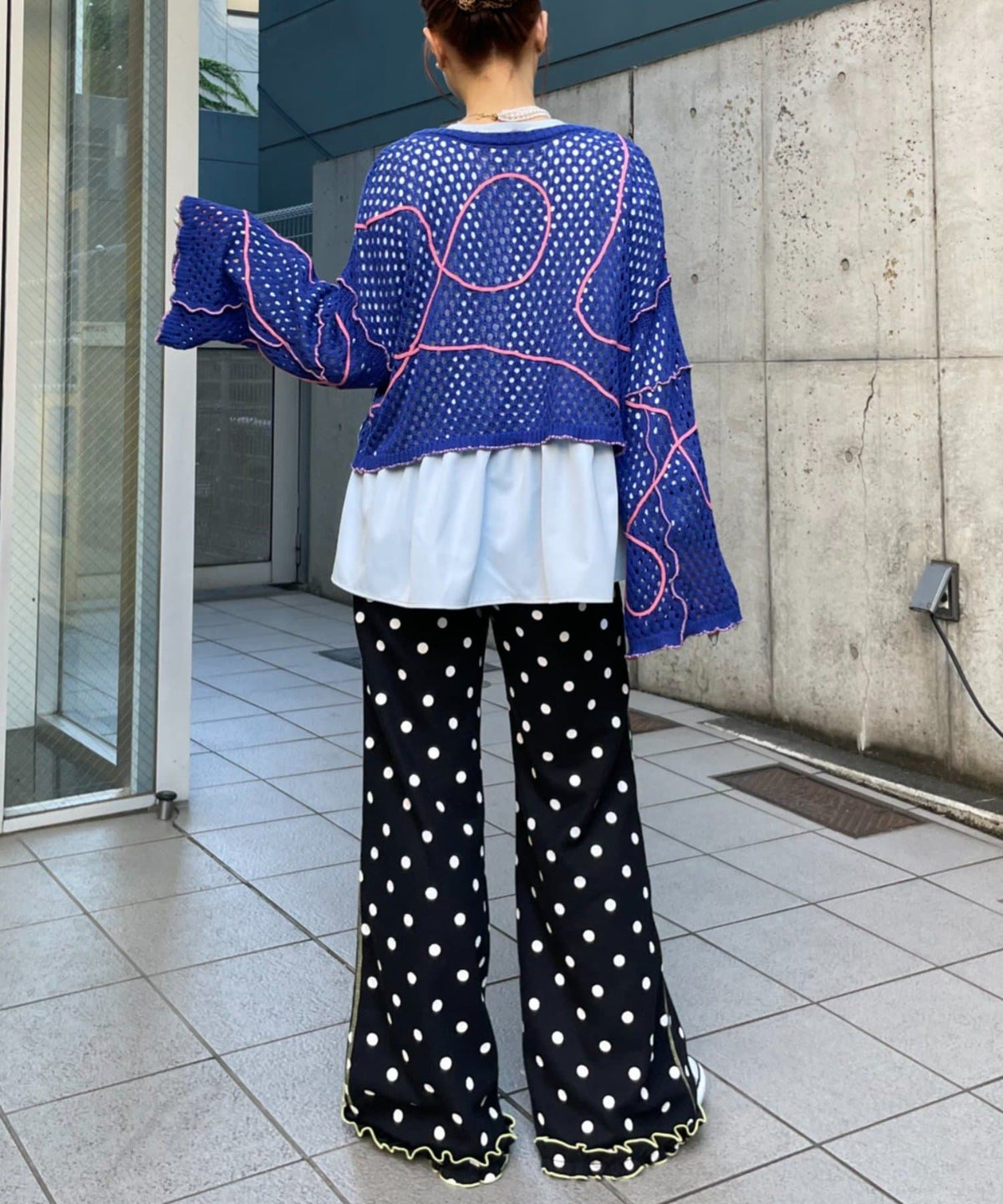 HELLO.SANFRANCISCO Wavy Mesh Ribbon Cardigan - Image 26