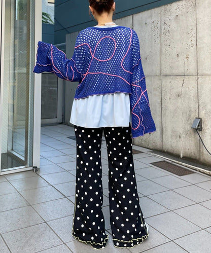 HELLO.SANFRANCISCO Wavy Mesh Ribbon Cardigan - Image 26