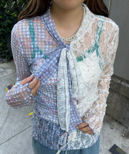 HELLO.SANFRANCISCO Lace bow tie tee - Image 11