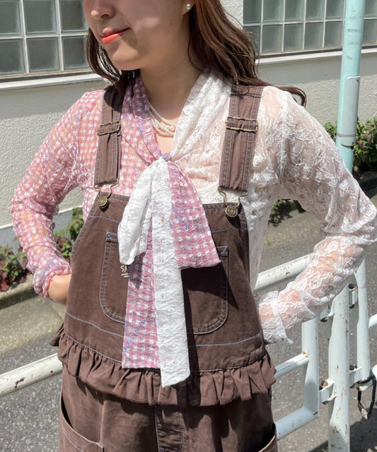 HELLO.SANFRANCISCO Lace bow tie tee - Image 1