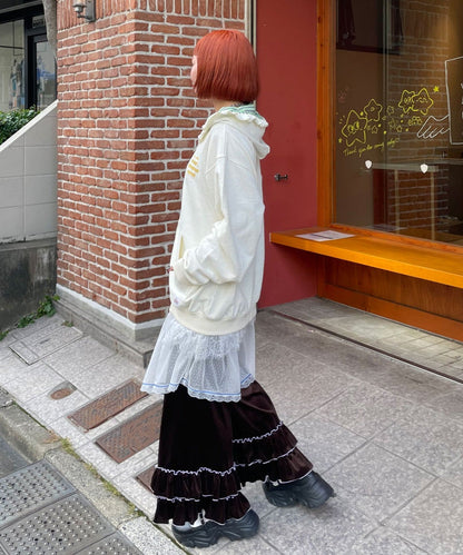 HELLO.SANFRANCISCO 橫紋Ruffle邊Double Zip Hoodie - Image 12