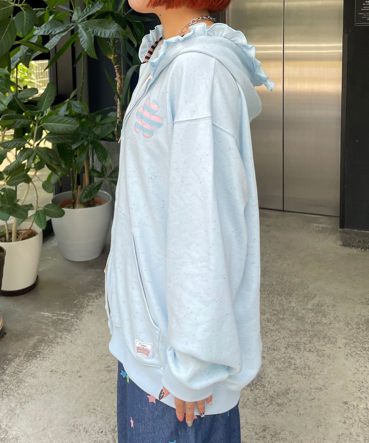 HELLO.SANFRANCISCO 橫紋Ruffle邊Double Zip Hoodie - Image 23