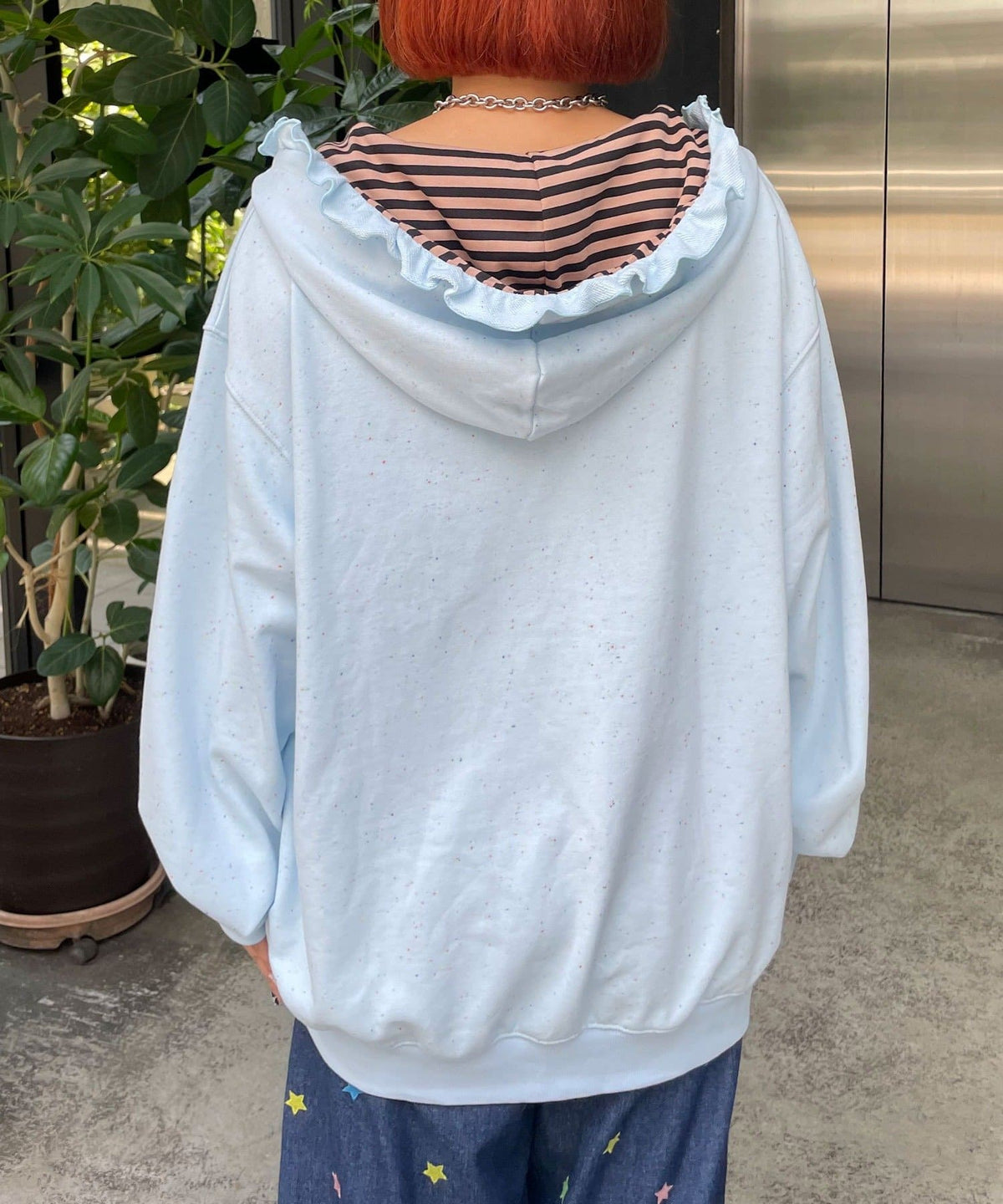 HELLO.SANFRANCISCO 橫紋Ruffle邊Double Zip Hoodie - Image 24