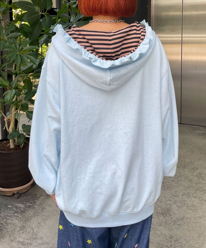 HELLO.SANFRANCISCO 橫紋Ruffle邊Double Zip Hoodie - Image 24