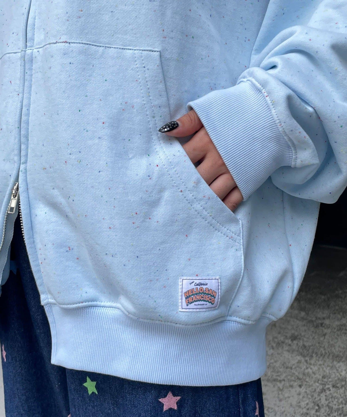 HELLO.SANFRANCISCO 橫紋Ruffle邊Double Zip Hoodie - Image 27