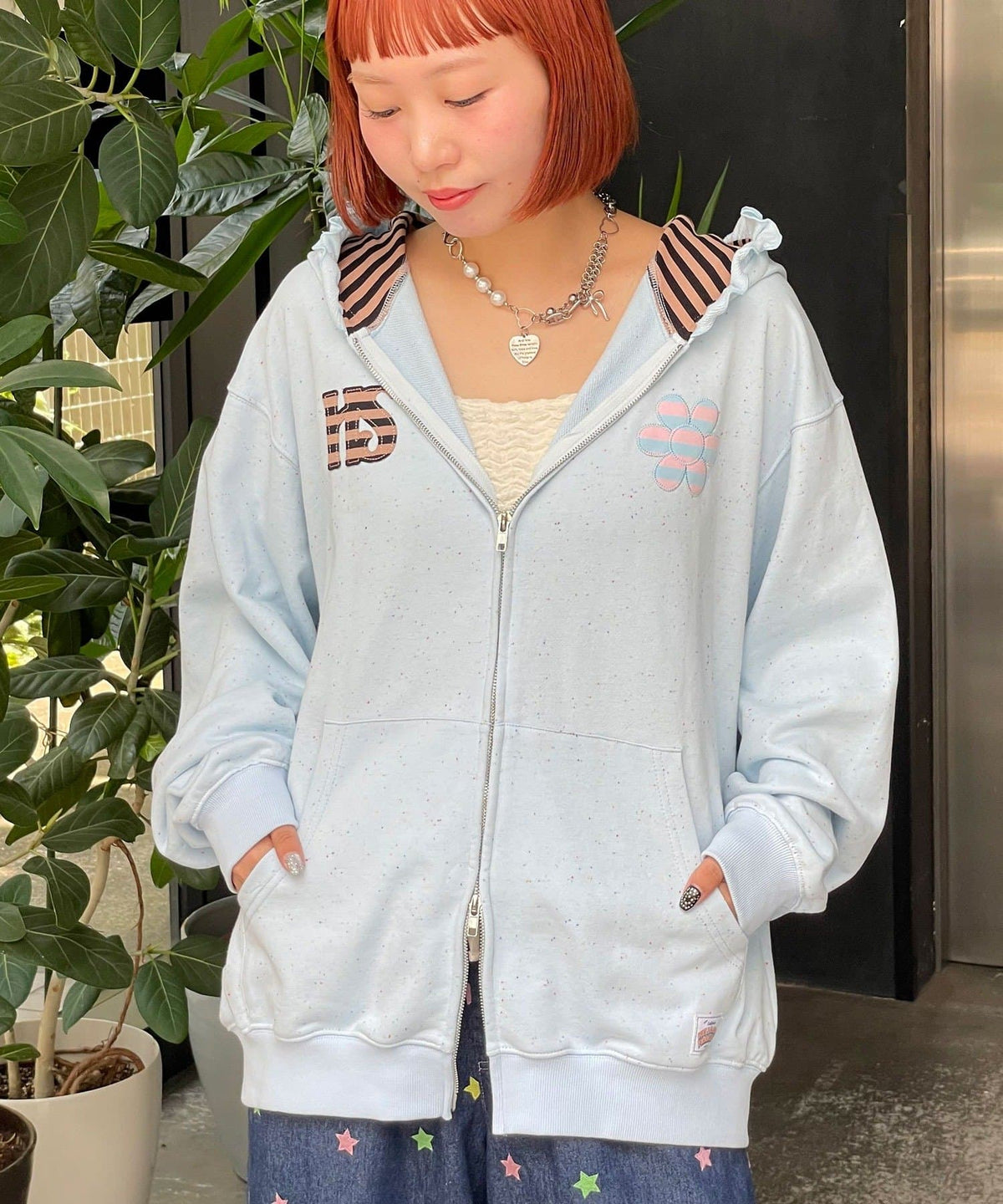 HELLO.SANFRANCISCO 橫紋Ruffle邊Double Zip Hoodie - Image 15