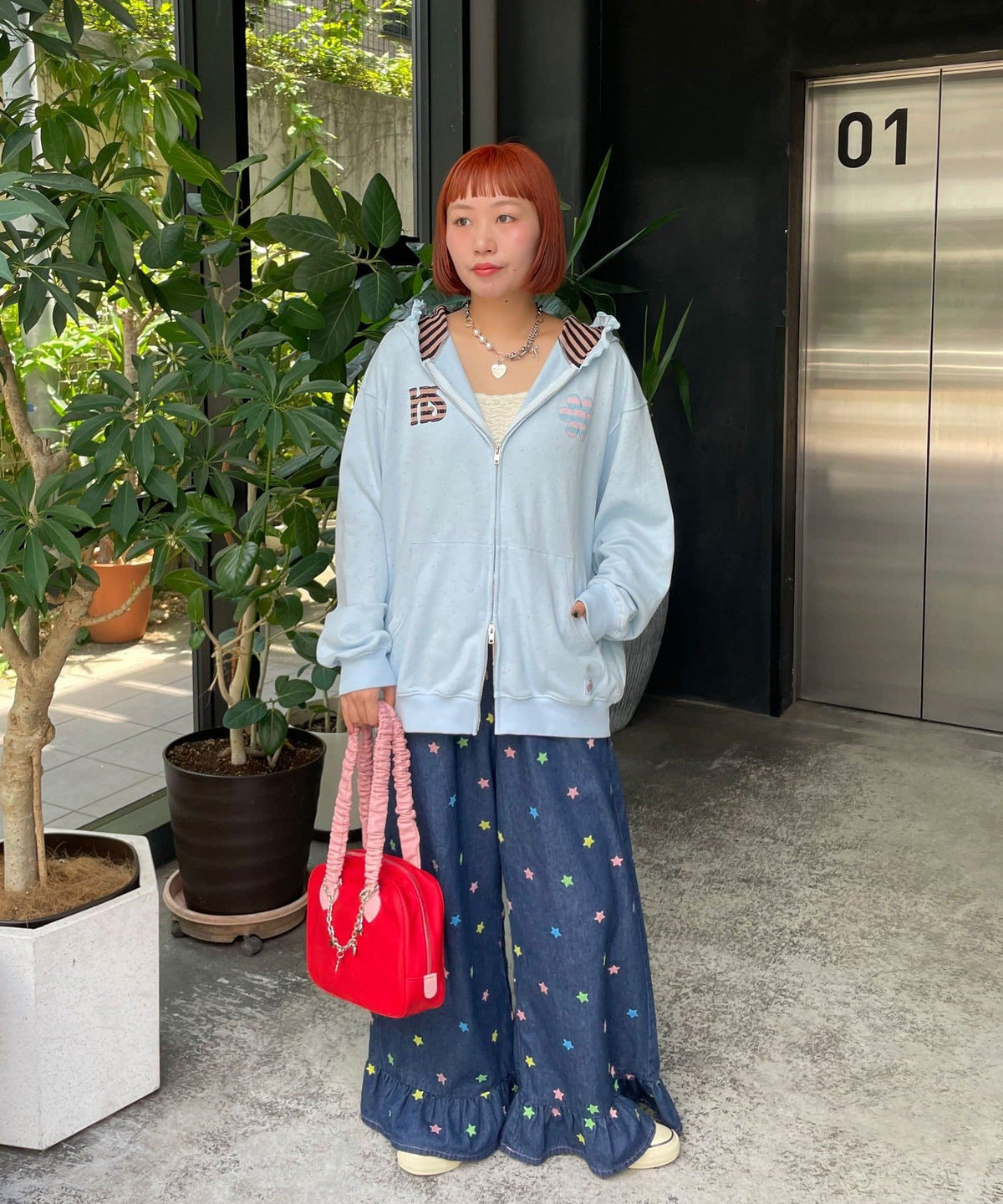 HELLO.SANFRANCISCO 橫紋Ruffle邊Double Zip Hoodie - Image 19