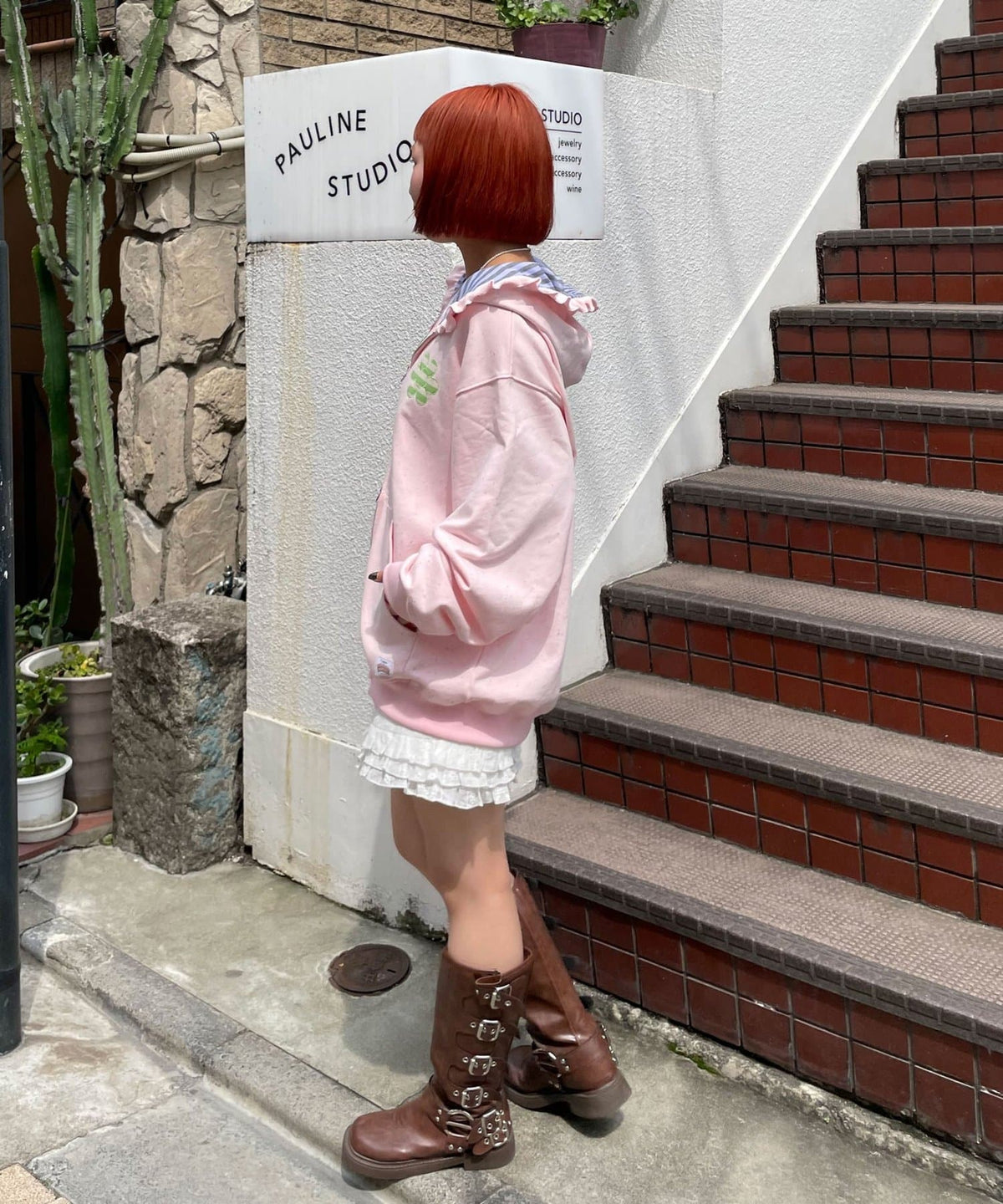 HELLO.SANFRANCISCO 橫紋Ruffle邊Double Zip Hoodie - Image 38