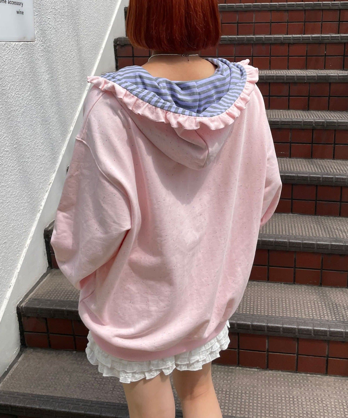 HELLO.SANFRANCISCO 橫紋Ruffle邊Double Zip Hoodie - Image 36