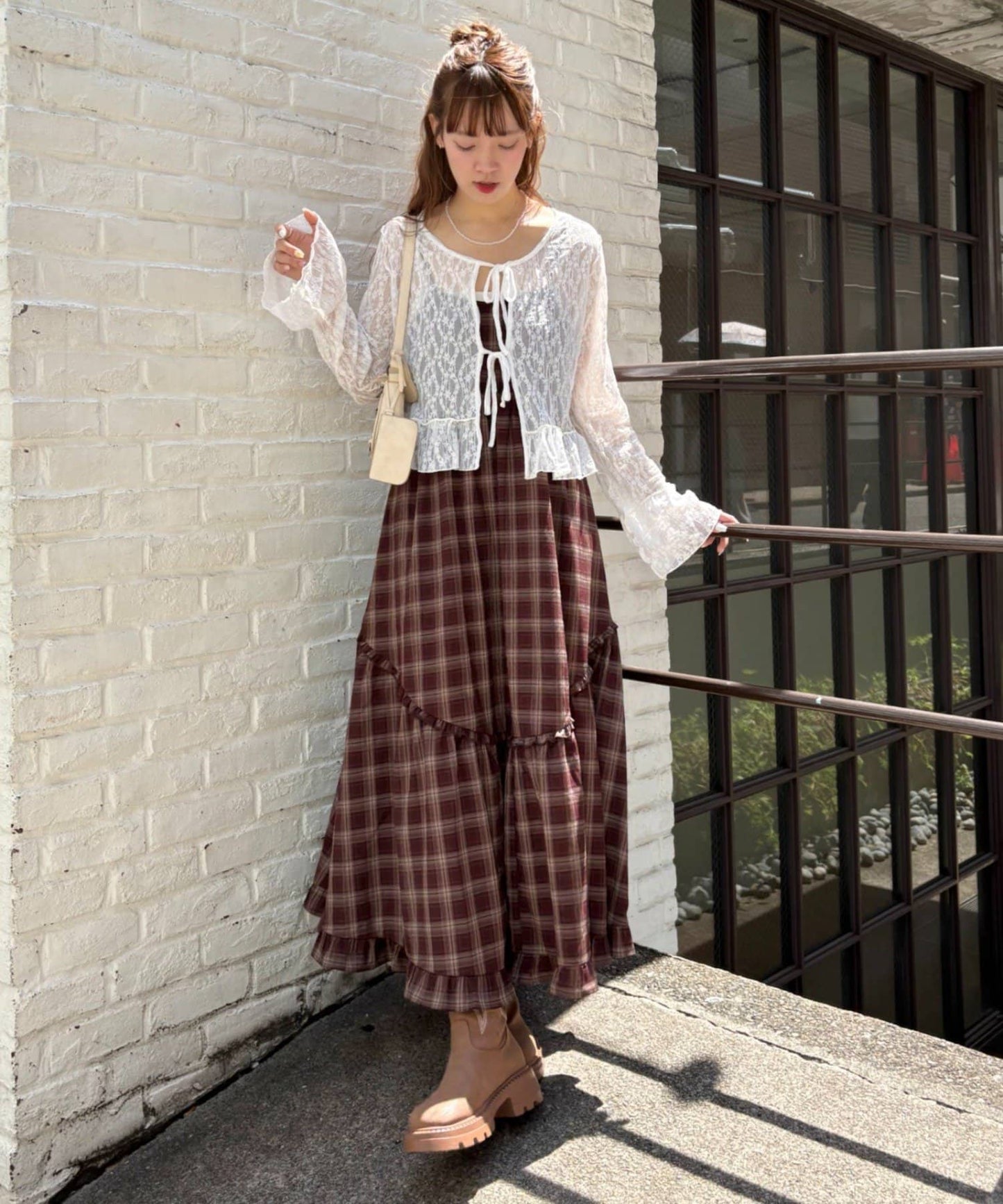 w closet 多層格紋吊帶ops - Image 5