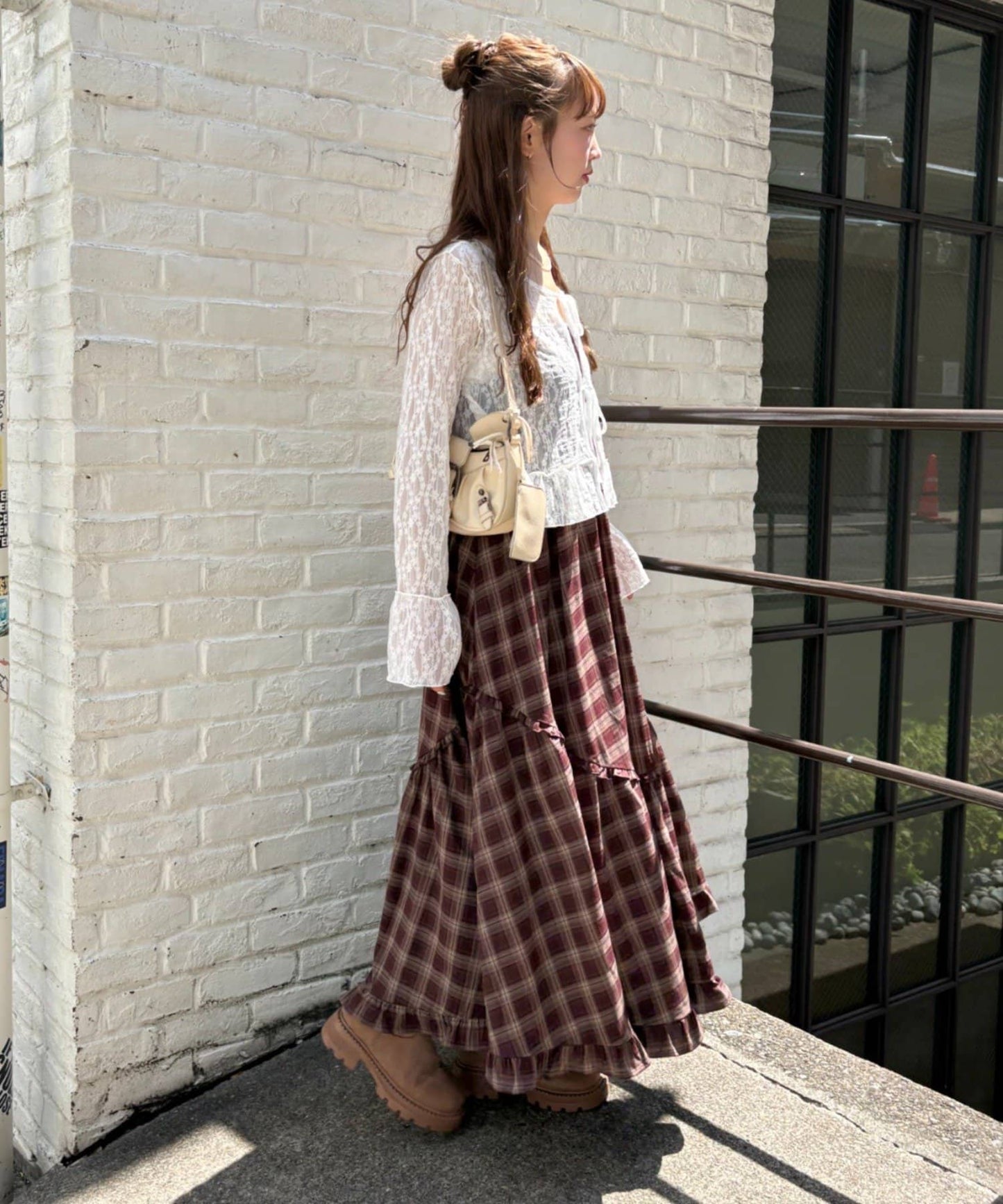 w closet 多層格紋吊帶ops - Image 6