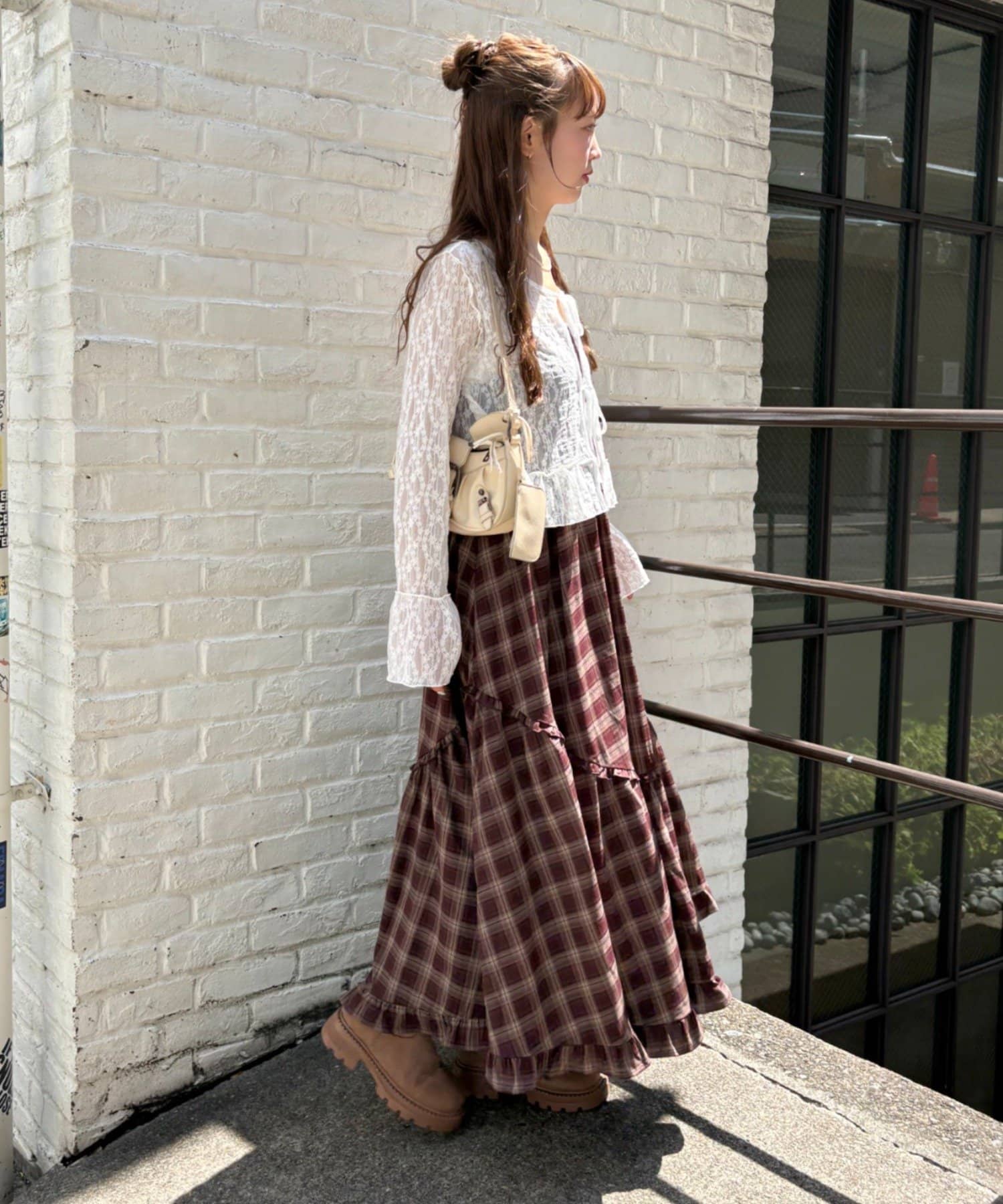 w closet 多層格紋吊帶ops - Image 6
