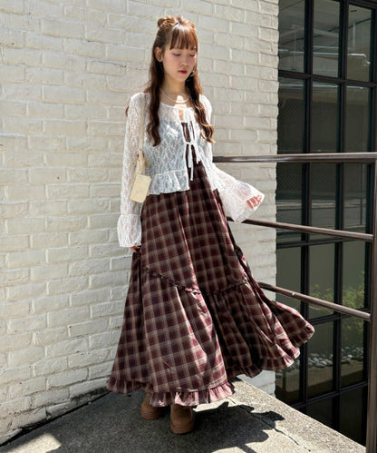 w closet 多層格紋吊帶ops - Image 8