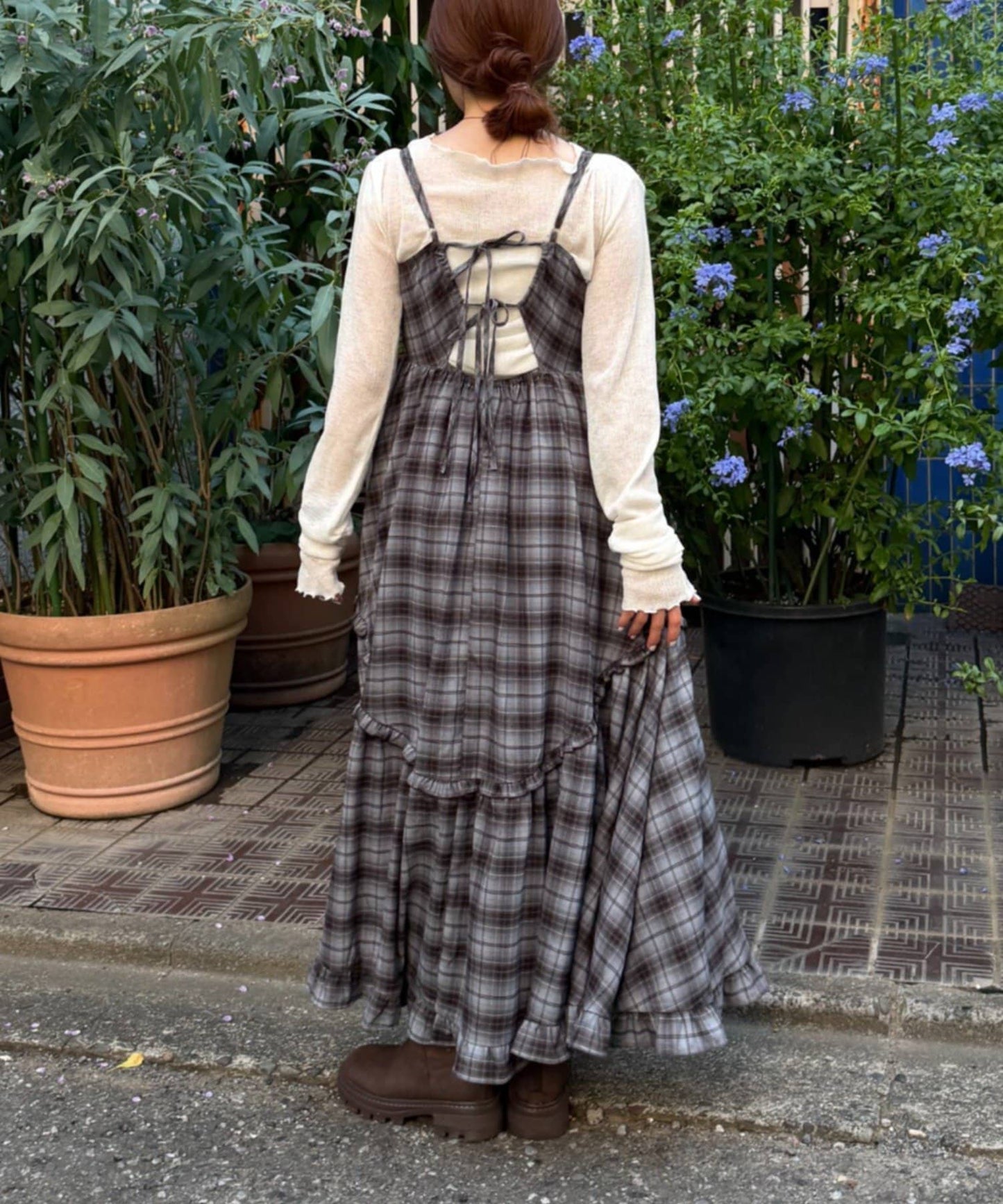 w closet 多層格紋吊帶ops - Image 12