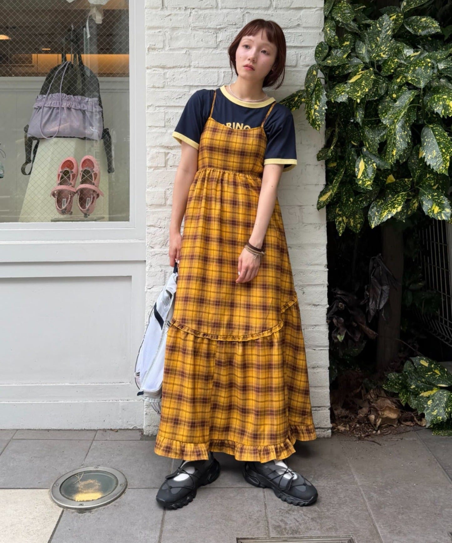 w closet 多層格紋吊帶ops - Image 3