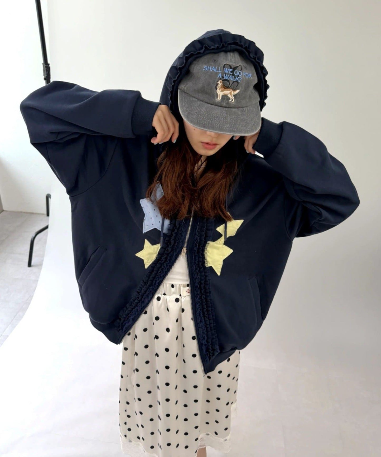 w closet Star pattern patchwork hoodie - Image 3