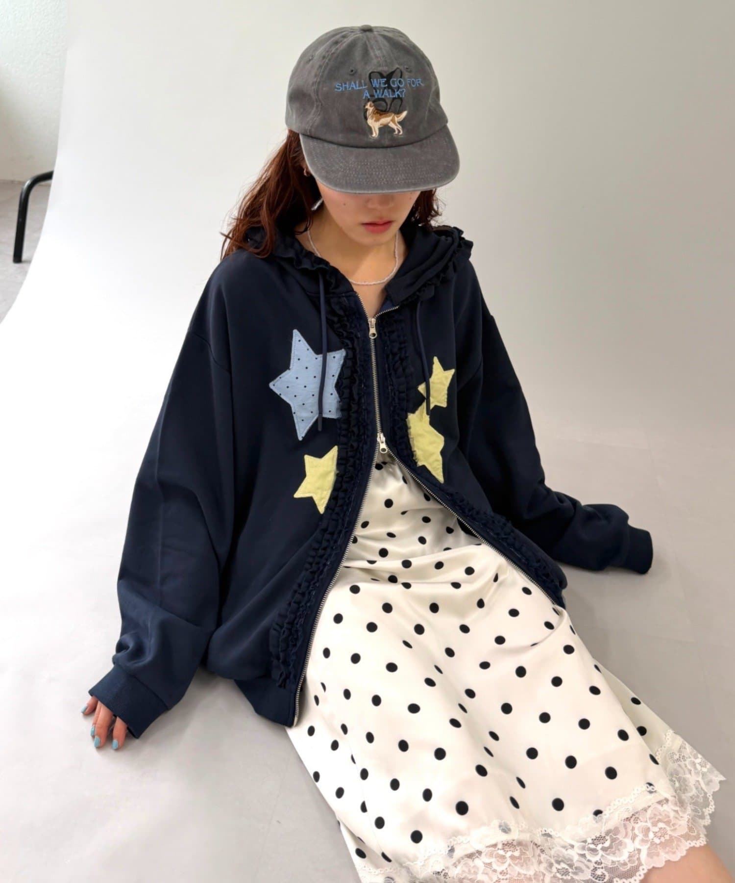 w closet Star pattern patchwork hoodie - Image 5