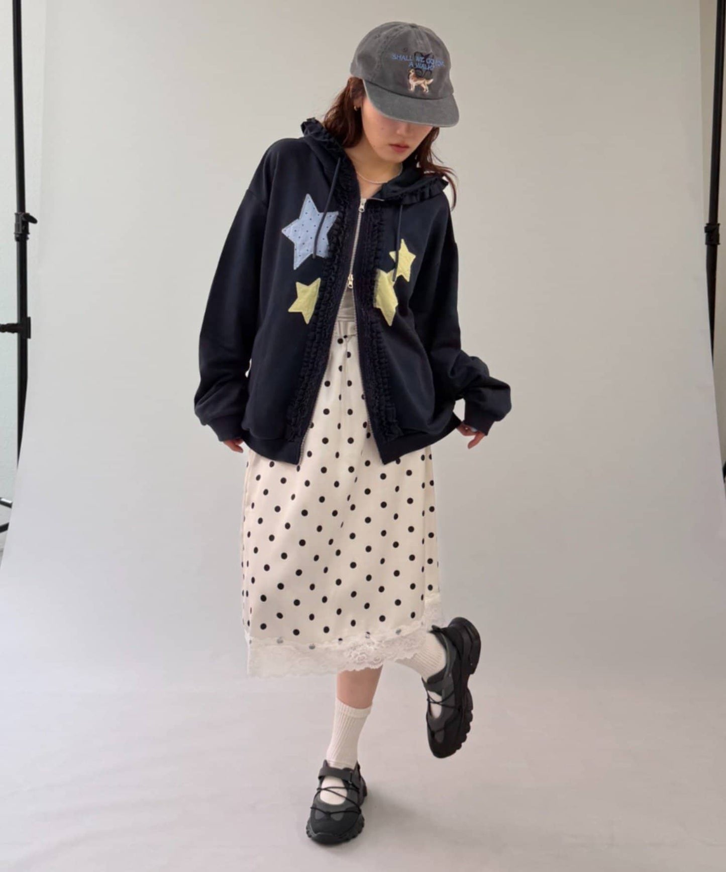 w closet Star pattern patchwork hoodie - Image 6