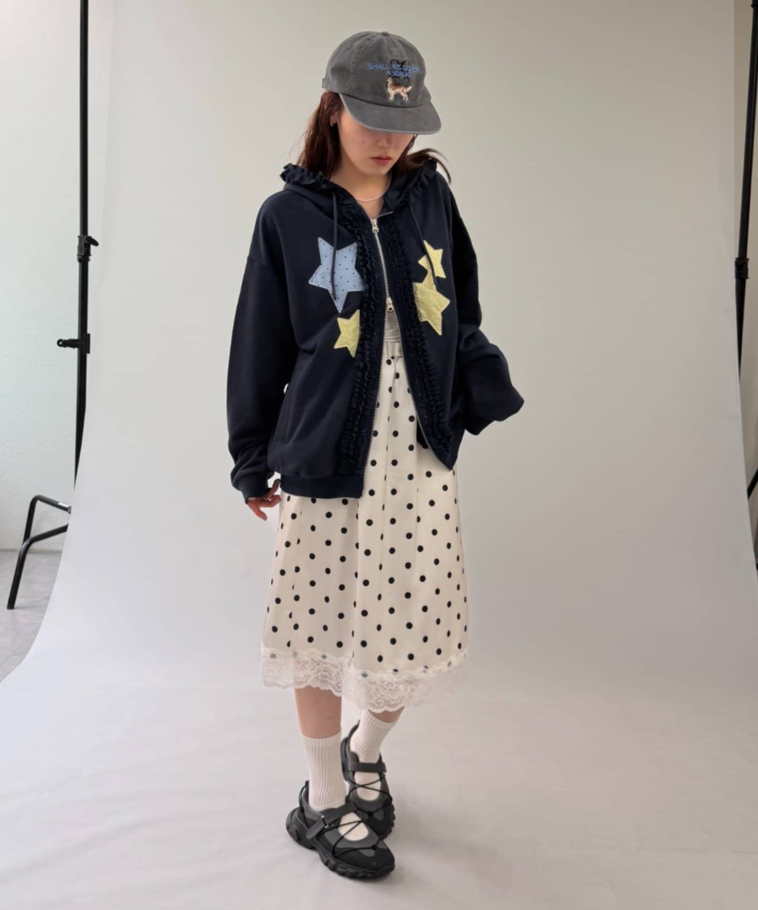 w closet Star pattern patchwork hoodie - Image 7