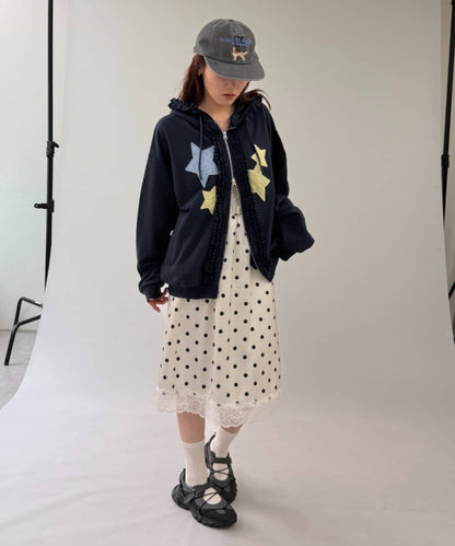 w closet Star pattern patchwork hoodie - Image 7
