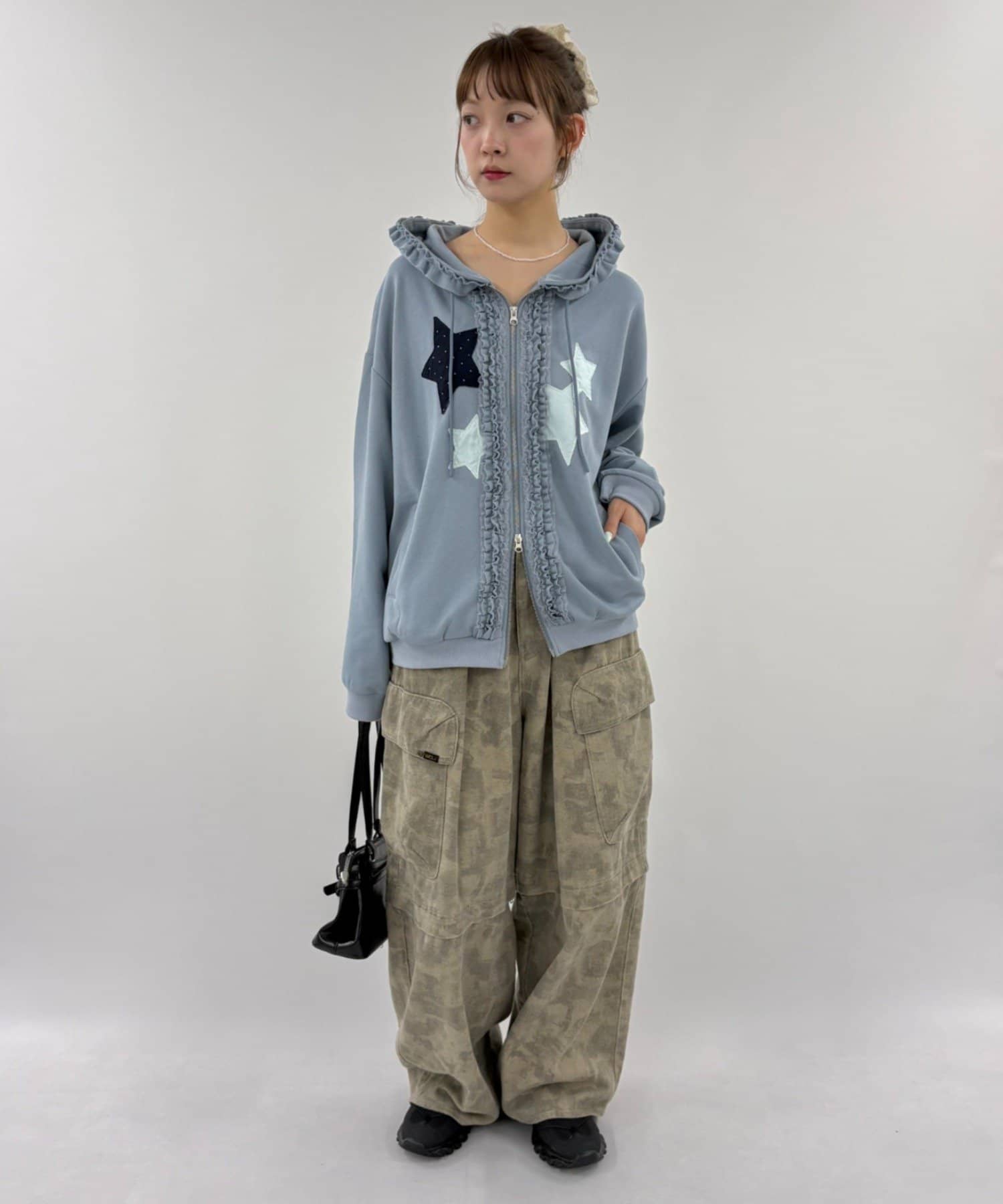 w closet Star pattern patchwork hoodie - Image 14