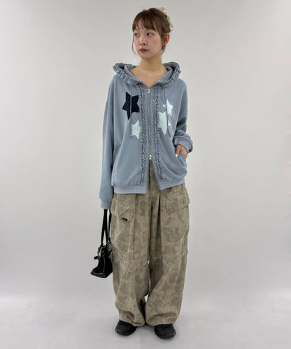 w closet Star pattern patchwork hoodie - Image 14