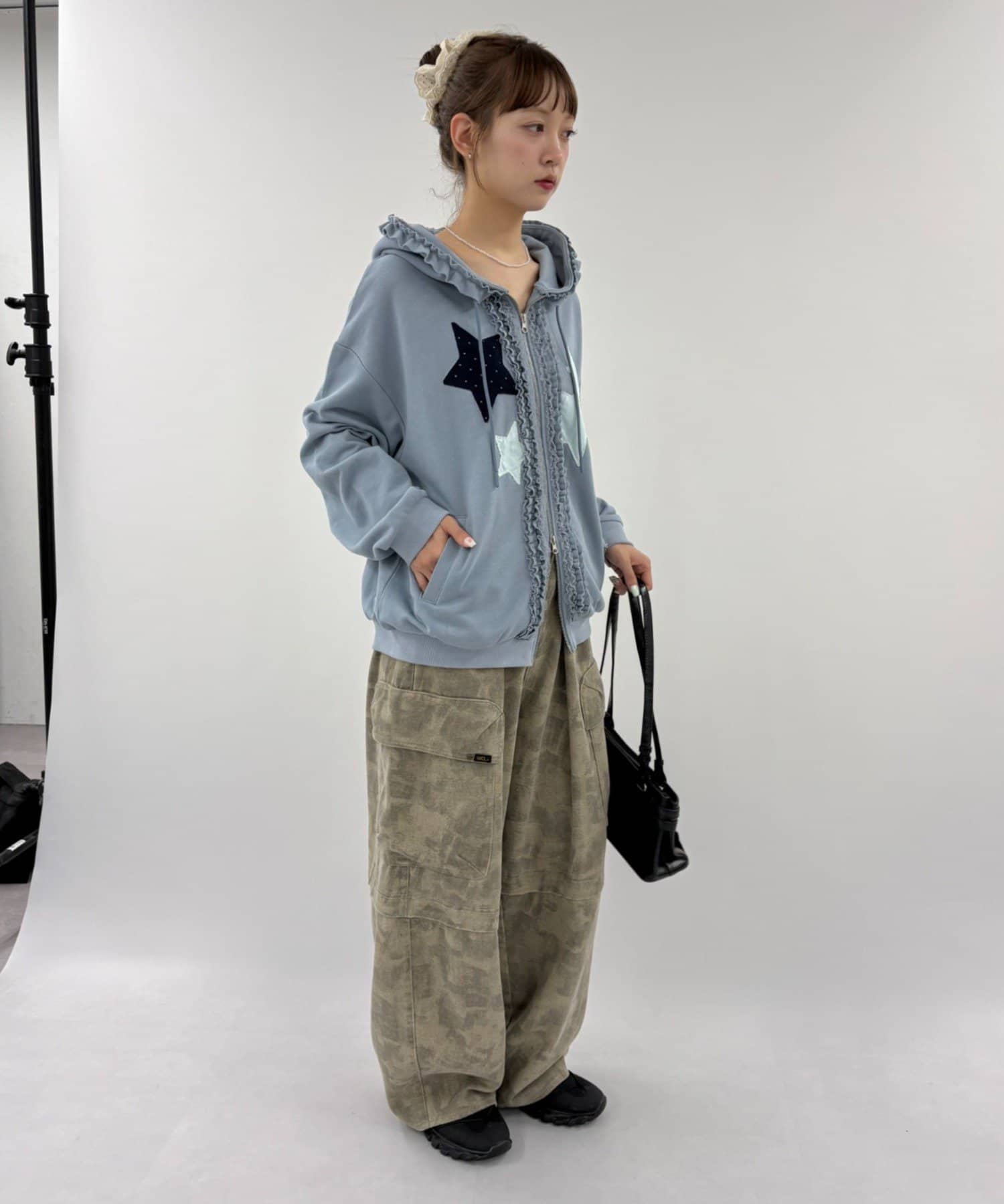 w closet Star pattern patchwork hoodie - Image 15