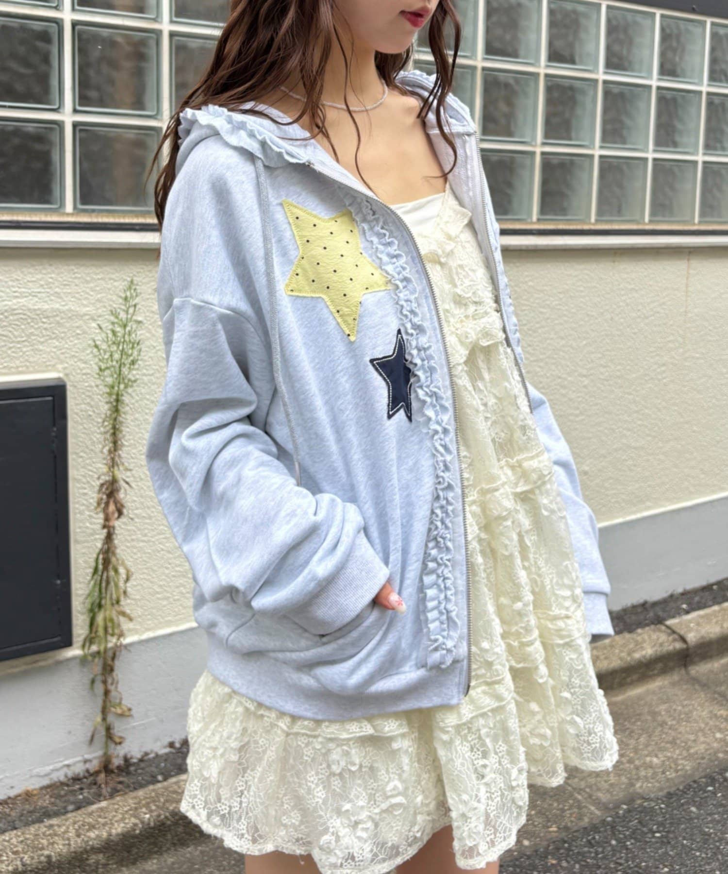 w closet Star pattern patchwork hoodie - Image 17