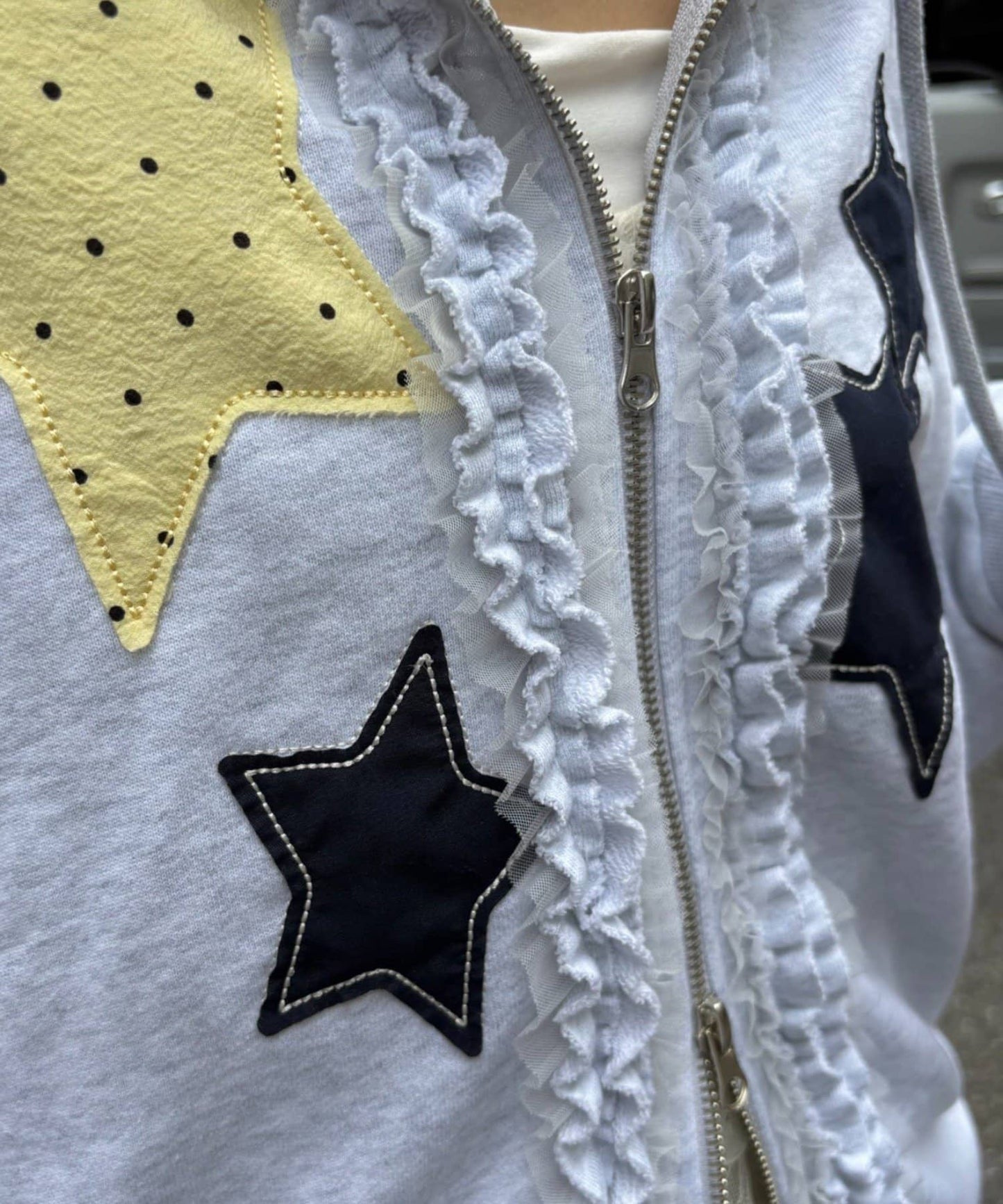 w closet Star pattern patchwork hoodie - Image 22