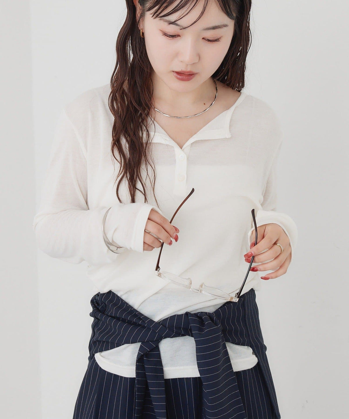 mystic henley sheer top - Image 4