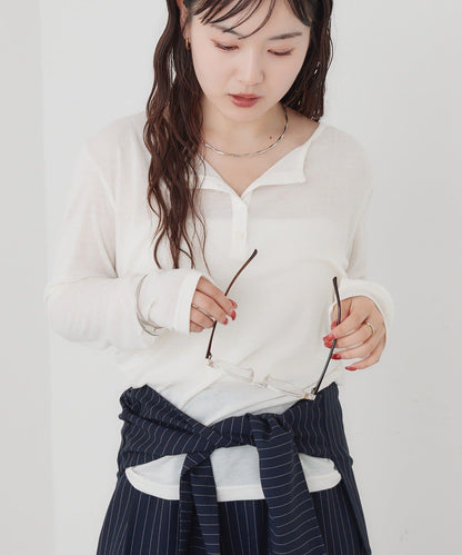 mystic henley sheer top - Image 4