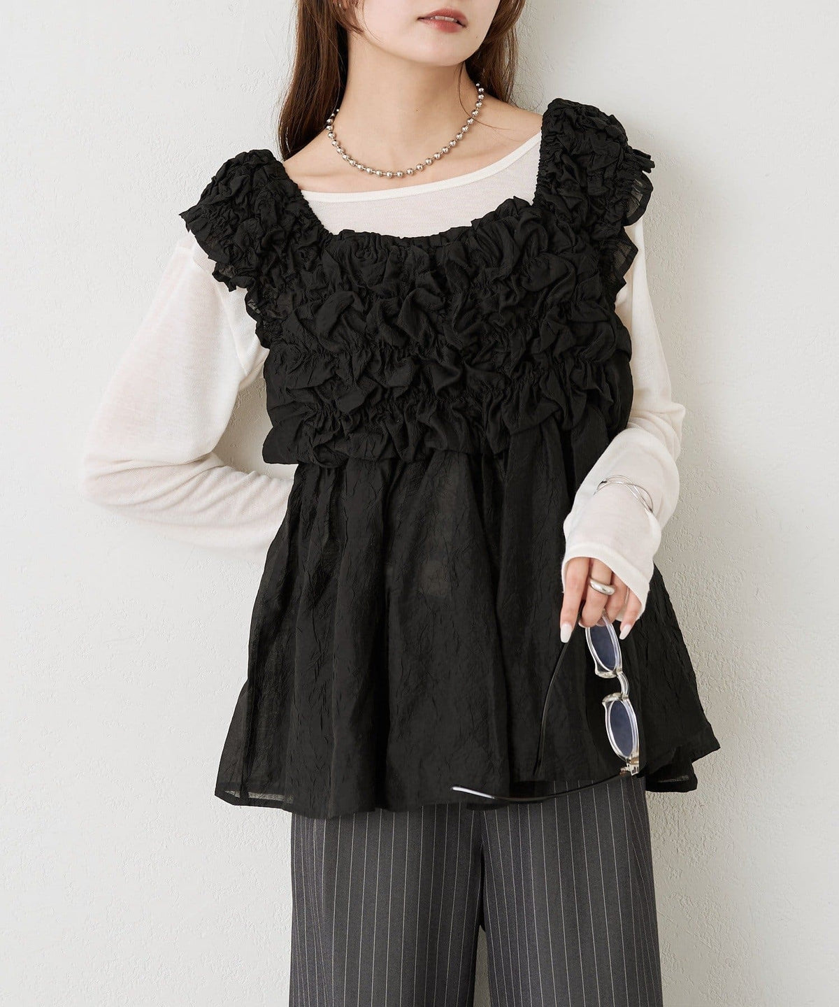 mystic henley sheer top - Image 28