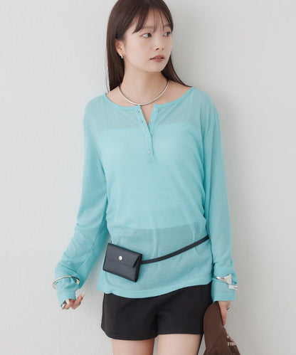 mystic henley sheer top - Image 40