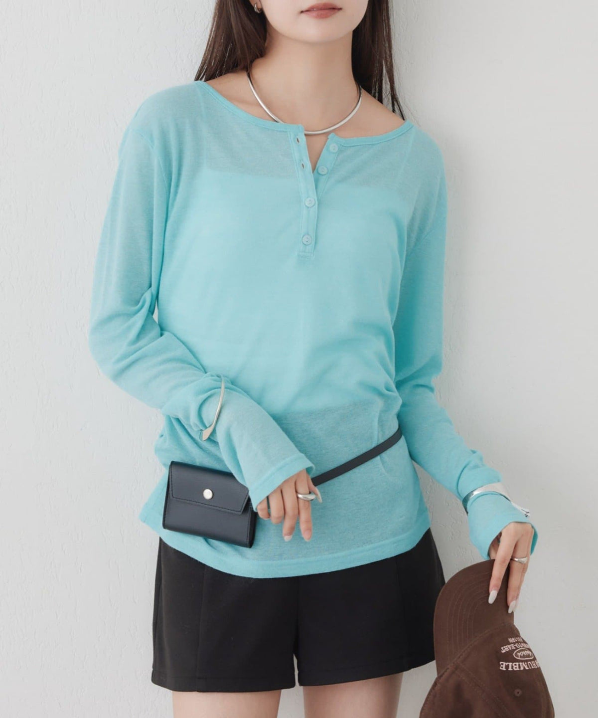 mystic henley sheer top - Image 41