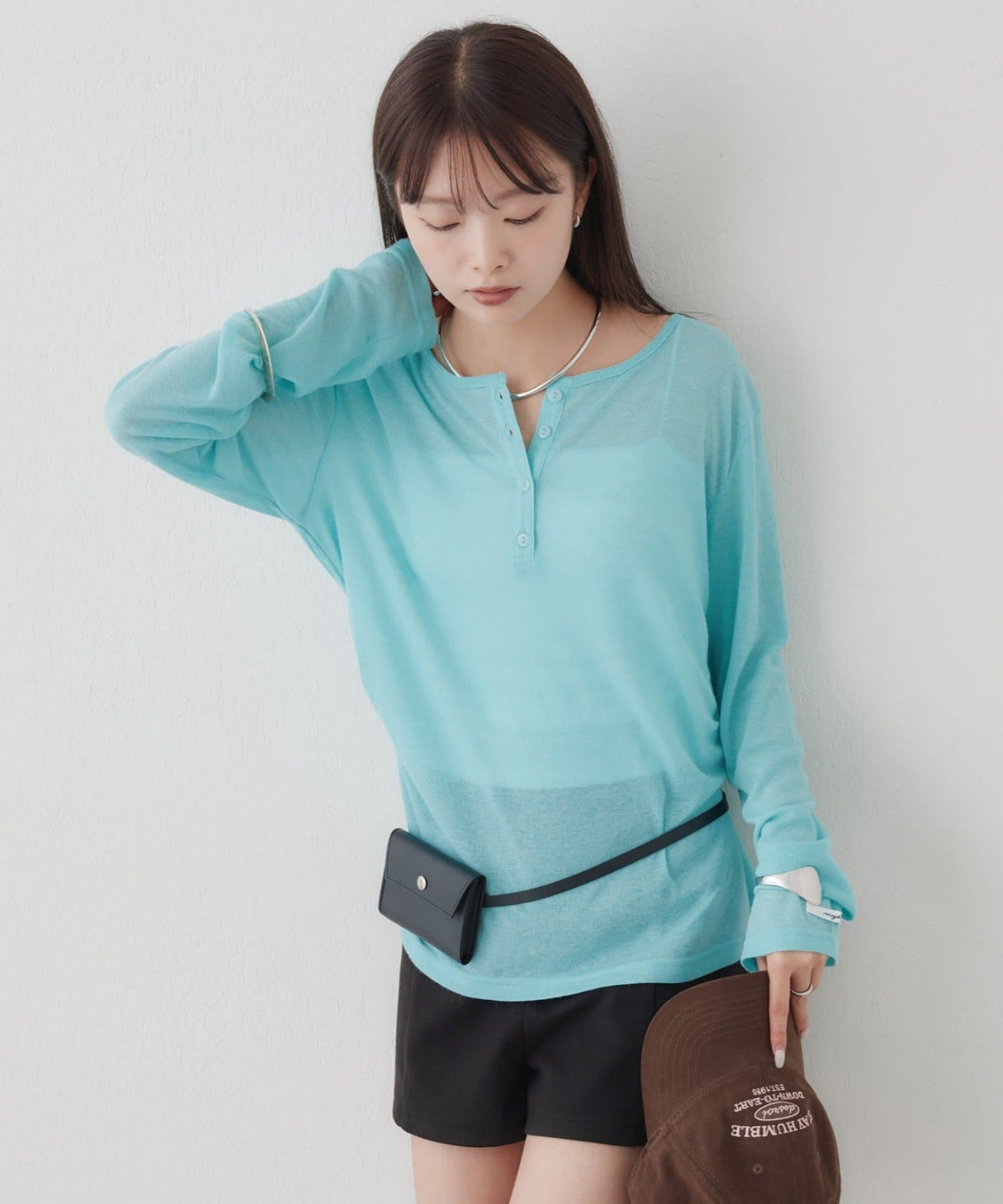mystic henley sheer top - Image 43