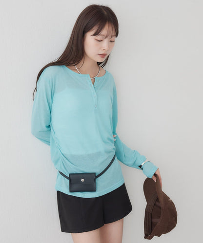 mystic henley sheer top - Image 46