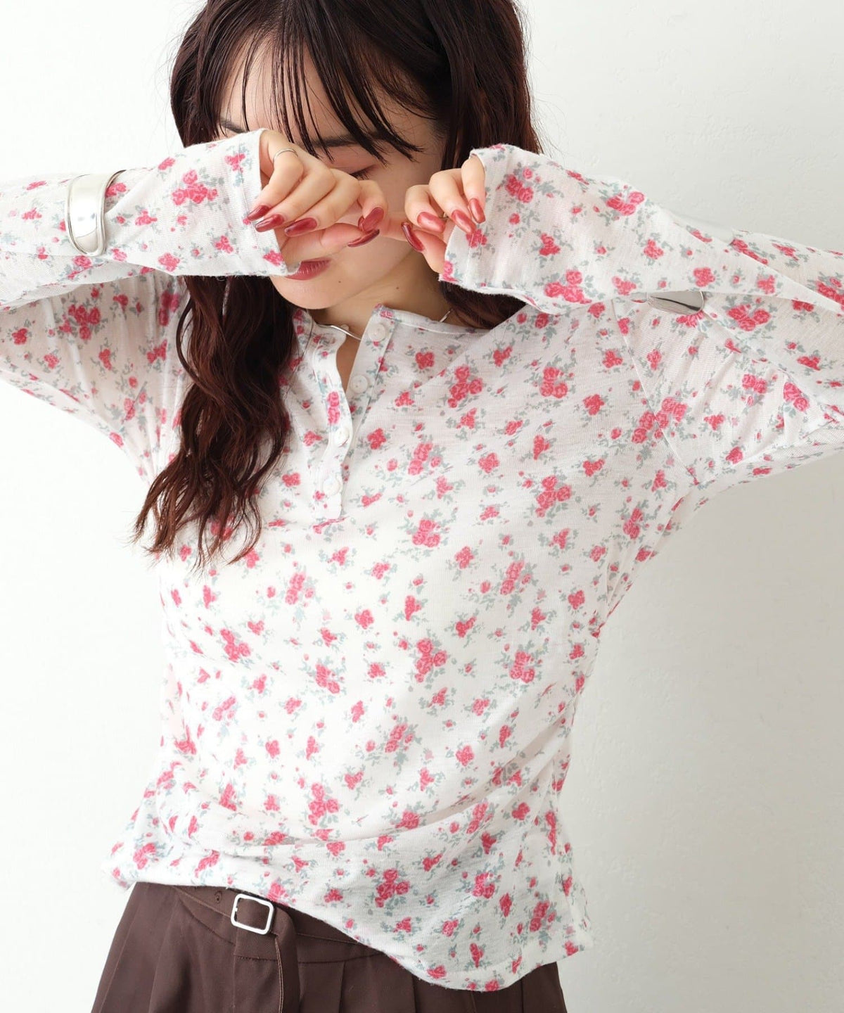 mystic henley sheer top - Image 1
