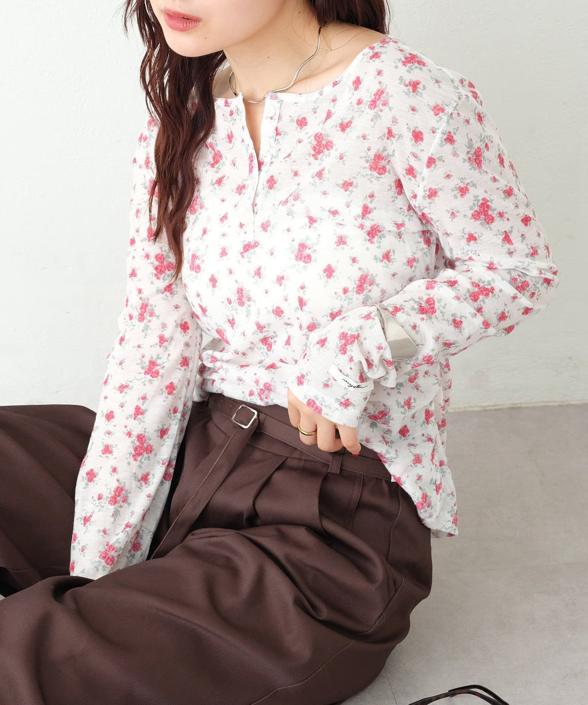 mystic henley sheer top - Image 74