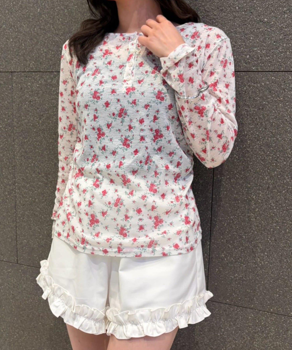 mystic henley sheer top - Image 75
