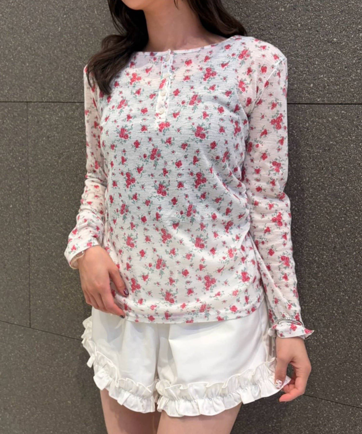 mystic henley sheer top - Image 76