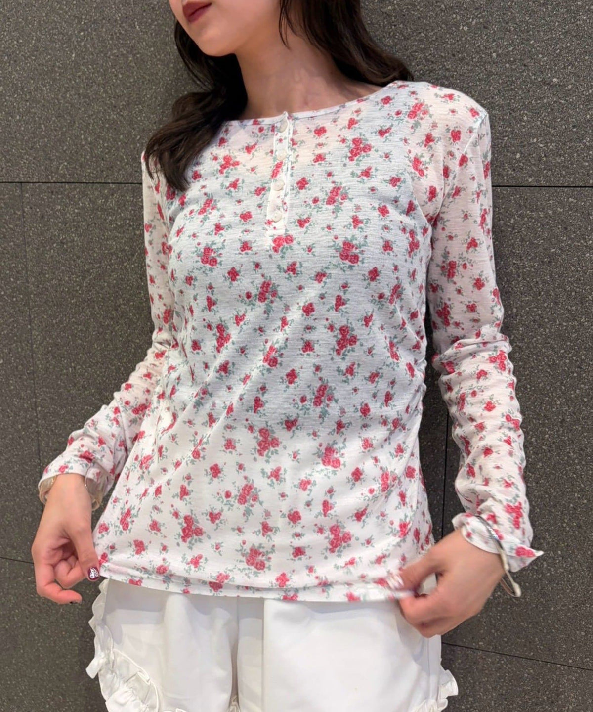 mystic henley sheer top - Image 81