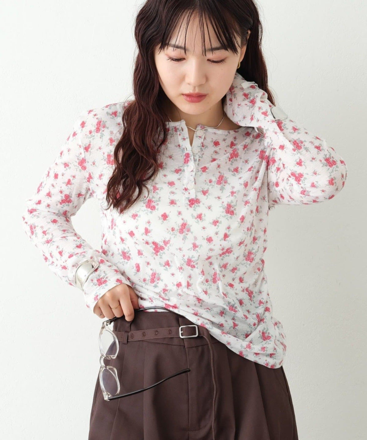 mystic henley sheer top - Image 61