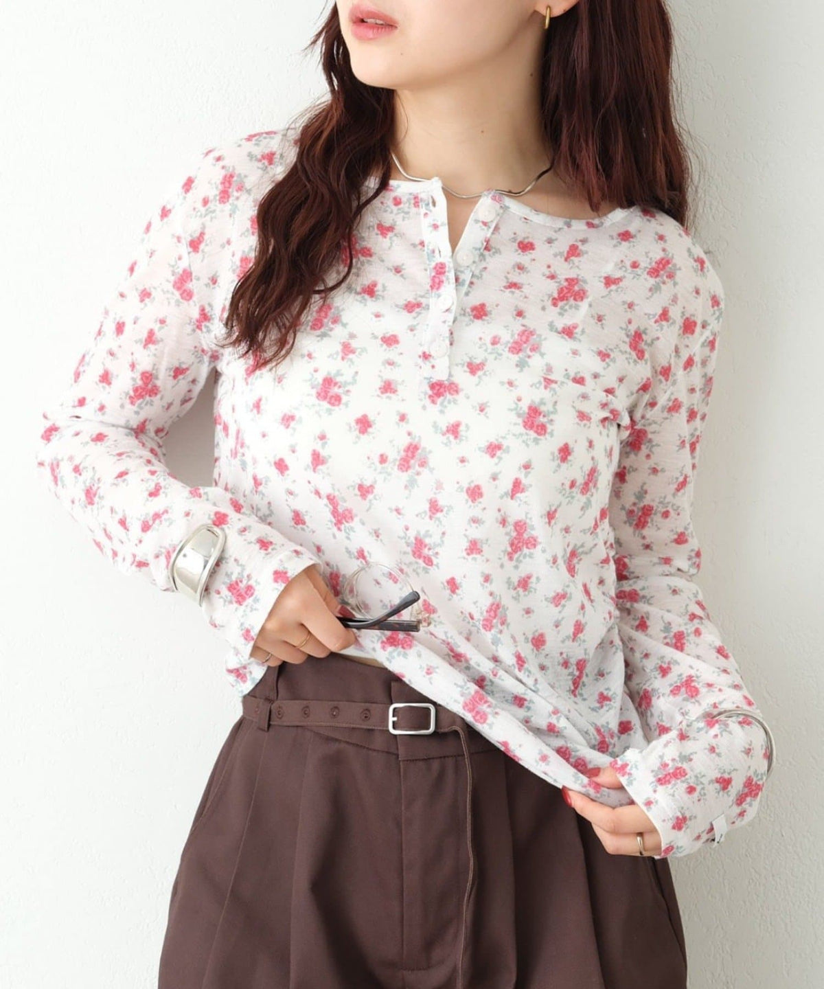 mystic henley sheer top - Image 64