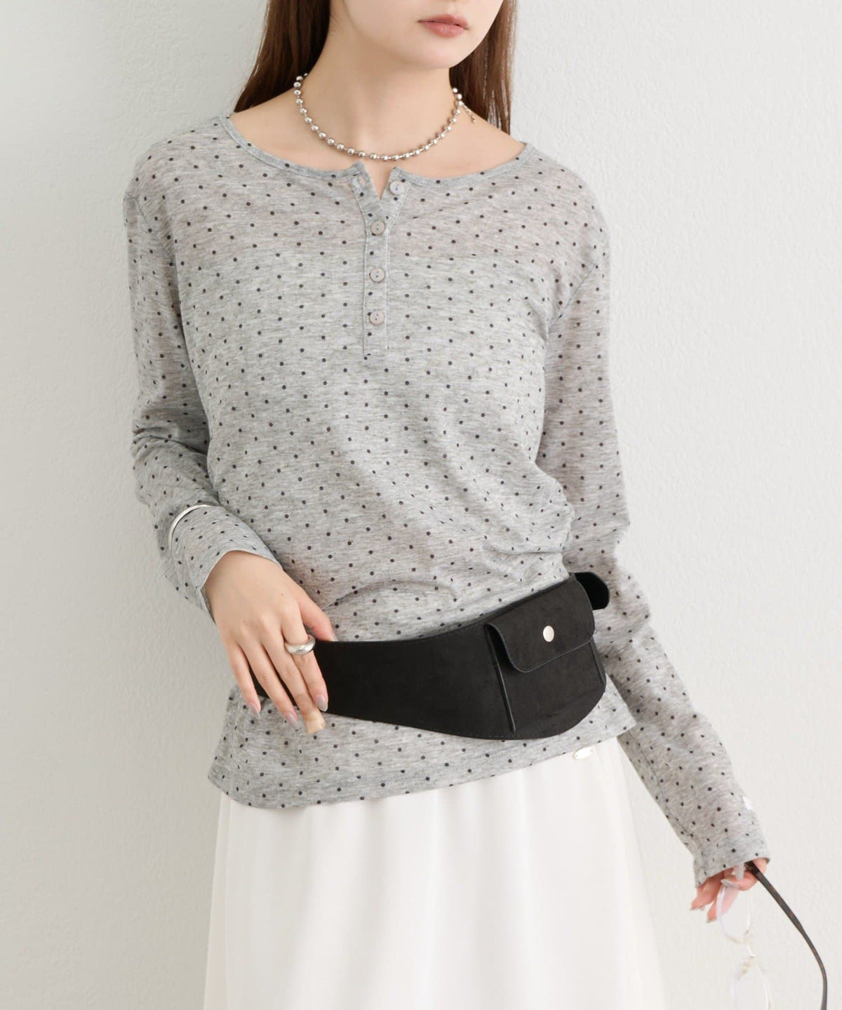 mystic henley sheer top - Image 86