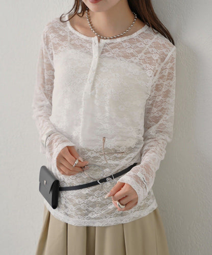 mystic henley sheer top - Image 2
