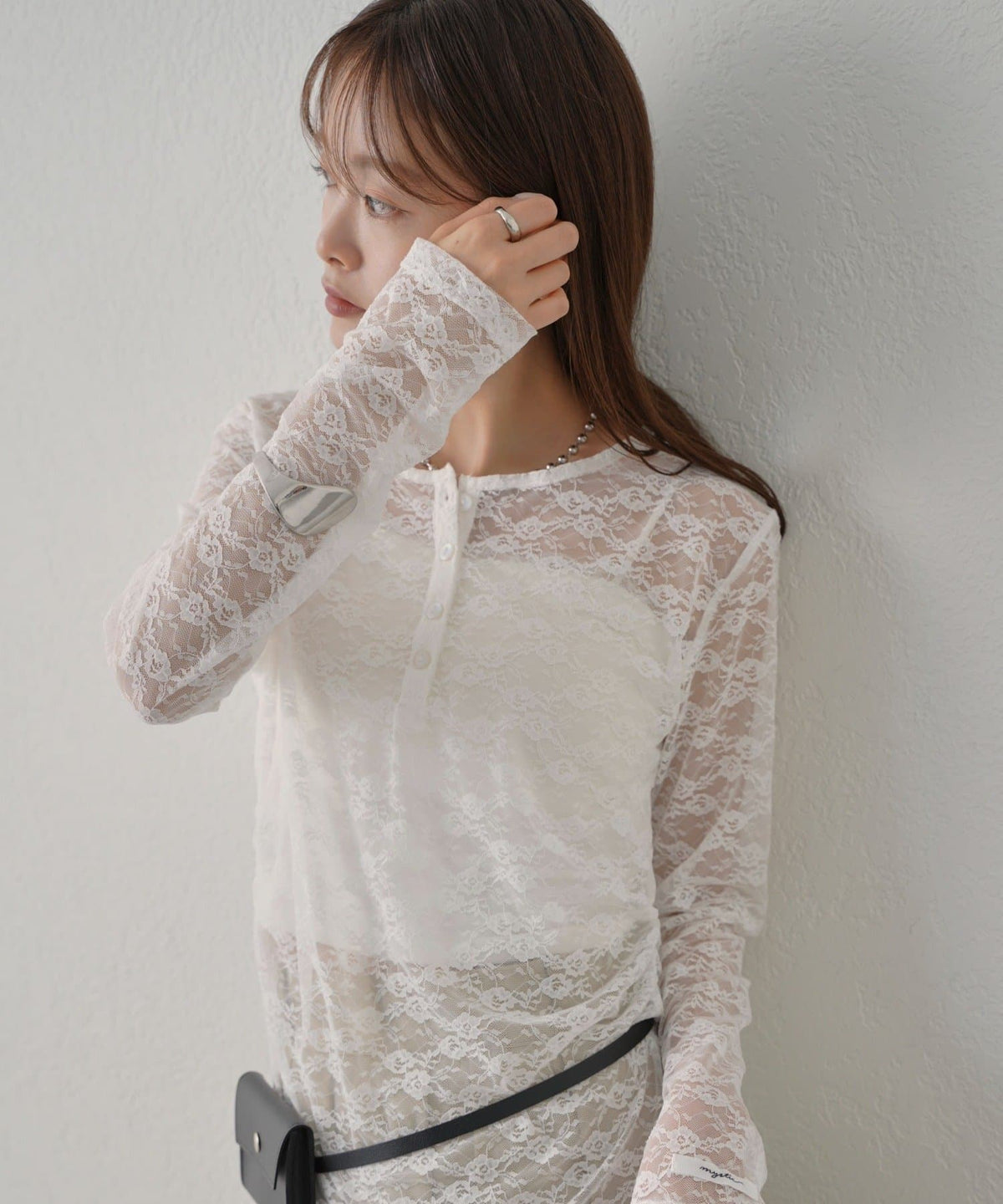mystic henley sheer top - Image 101