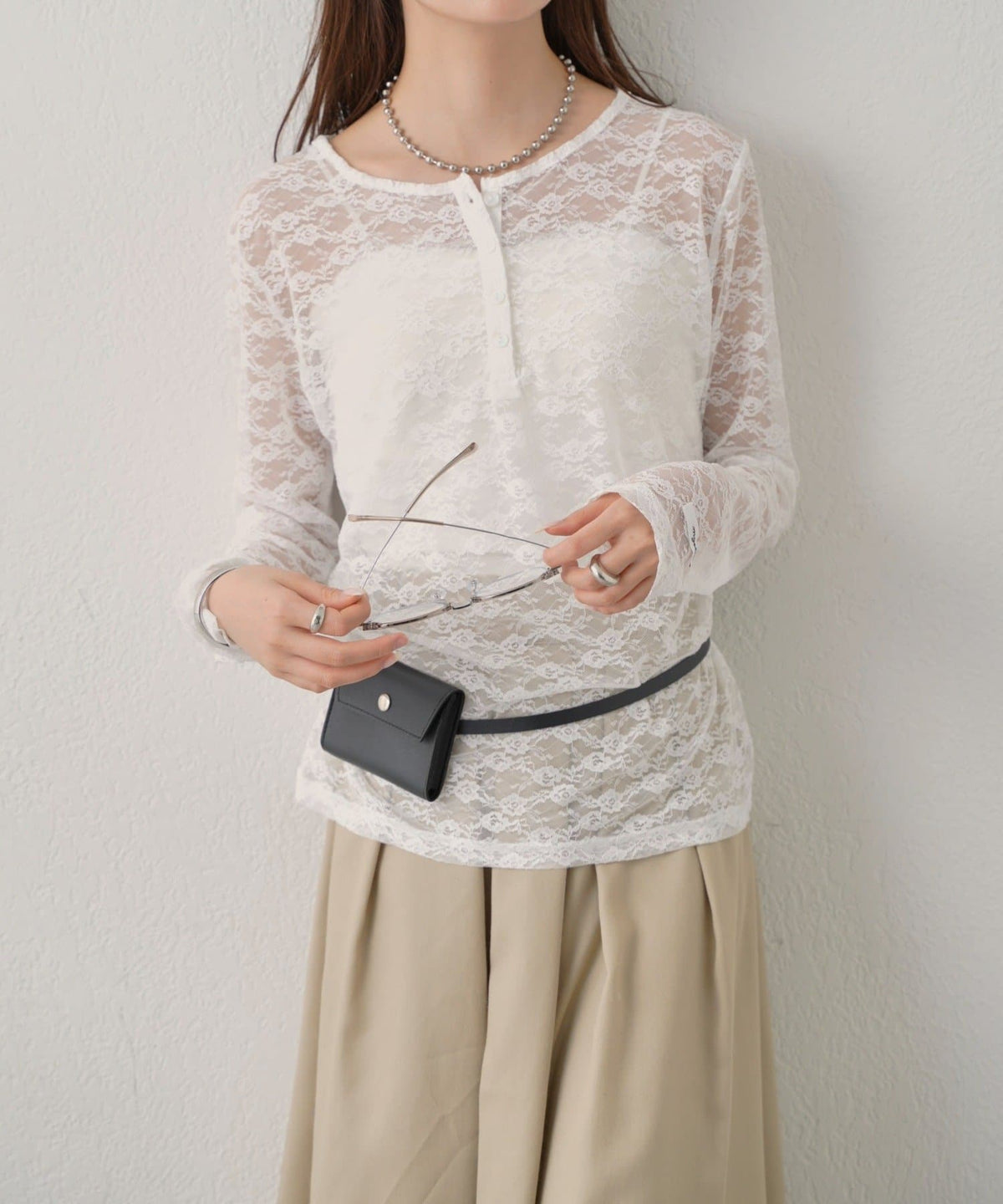 mystic henley sheer top - Image 106